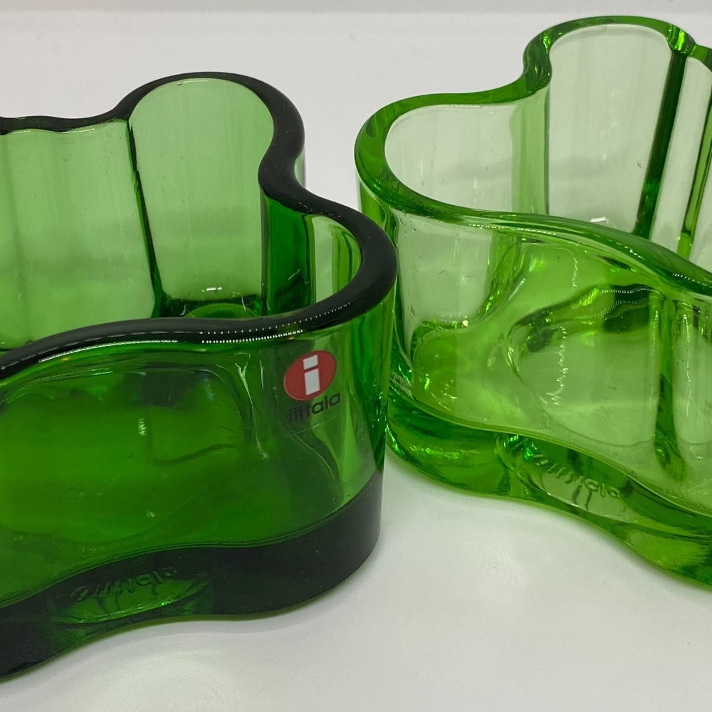 Iittale  Green Glass Dishes from Finland